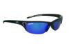 BM1BM Bermuda Sunglass Shiny Black Frame/Blue Mirro Lens